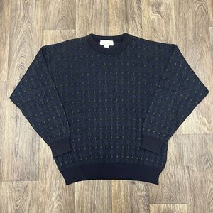 Robert Stock Sweater Mens XLarge Crew Neck Pullover Knit Geometric Casual